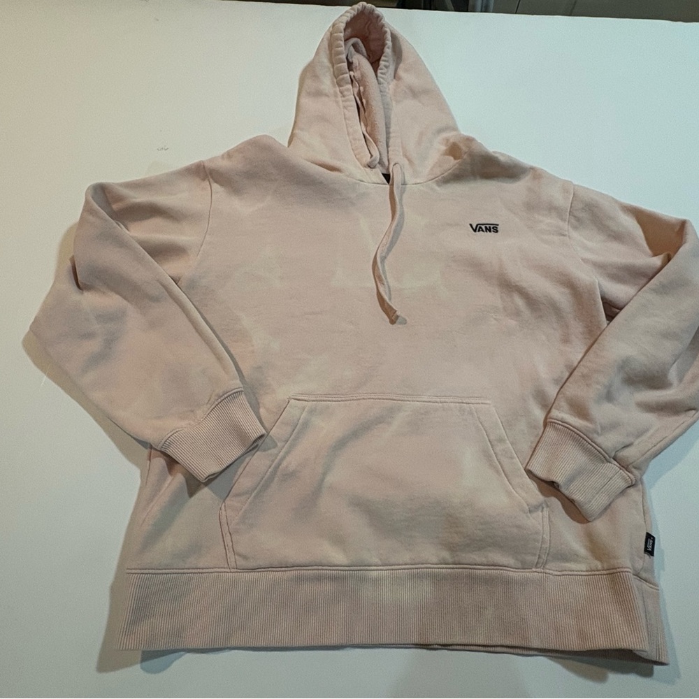Vans Women’s  Light Pink/White Tie Dye Hoodie | Water-wash BFF Size Small